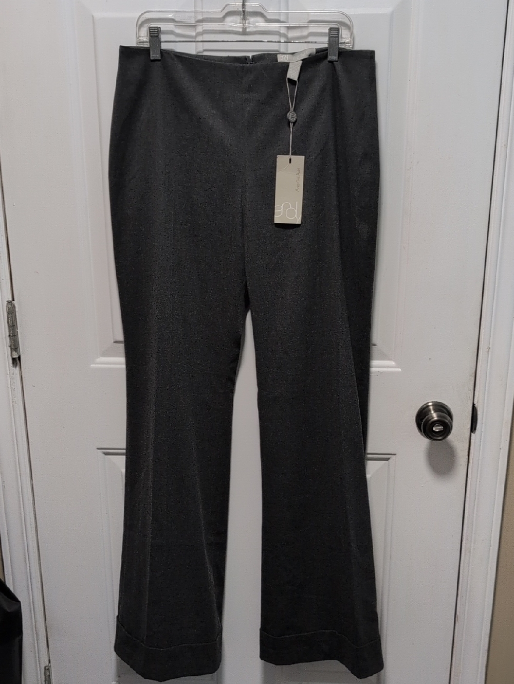 Stretch Boot-Cut Pants in Charcoal Gray